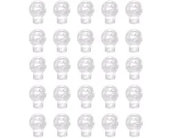 25pcs Clear Round Ball Cord Locks, Single Hole Spring Cord Lock, Elastic Cord Adjuster, Spring Loaded Cord Lock, End Spring Rocker Stop for Use with Drawcords in Shoelaces,, White