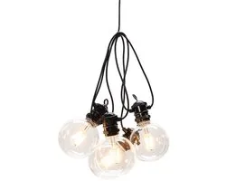 Konstsmide® Sweden  2395-800 - Snoerverlichting - Connectable  add- on verlengsnoer 10m  - 10 transparante globes ø10cm - extra warmwit – premium verwisselbare filament PowerLED - zeer energiezuinig en duurzaam - verlengbaar tot max 40m op startsnoer