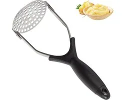 Aardappelmolen - voedselmolen - multifunctionele groente- en fruitmolen - aardappelpers - keukenaccessoires - kookgerei - 29,5 cm lang - met hijsogen - antiaanbaklaag - roestvrij staal - zwart - hittebestendig, kook- en keukengadgets