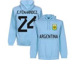 Argentinië E. Fernandez 24 Team Hoodie - Lichtblauw - XL