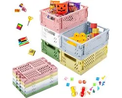 LBING Pack of 5 Plastic Storage Baskets Foldable 15 x 10 x 5.8 cm - ShopVlot