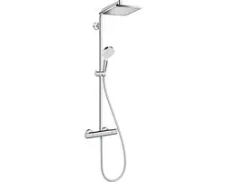hansgrohe Crometta E - Showerpipe - EcoSmart waterbesparend - 240mm - 1 straalfunctie - Chroom - Met thermostaat