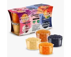 Inspire Food Company - Bubble tea - Bubble Tea Parels - Popping Boba Pearls - Popping Fruitparels - Mango, Passievrucht, Litchi, Blauwe Bes - 4 x 100 gram