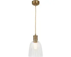 Elstead Lighting LED Hanglamp Douille | 1X E27 Max 60W | Dimbaar | Aged Brass