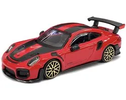 Bburago Porsche 911 - Modelauto - Schaal 1:43 - Rood/Zwart