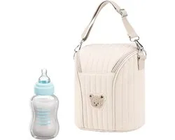 Bottle Cooler - Bottle Warmer Bag | Cute Insulated Carrier | Bear Pattern, Portable Breast Milk Storage Bag, Travel Food Transport, For Stroller Daycare Outdoor (Formats: 7.09x3.94x7.87in