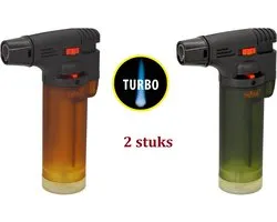 Crème Brûlée Brander set 2 designs met navulflacon - Gasbrander - Aansteker - Navulbaar - Stormaansteker - Vuurwerk aansteker - BBQ - Gasaansteker - 2 stuks