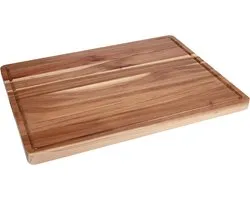 Planche à découper - Planches de cuisine - Bloc à découper - Pour cuisine, fromage et charcuterie - Extra épaisse - Avec rainures à jus et poignées - Bois massif d'acacia - 60 cm