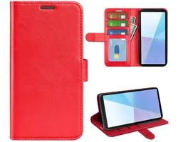 MobyDefend Hoesje - Geschikt voor Sony Xperia 10 VII - Wallet Book Case (Sluiting Achterkant) - Rood