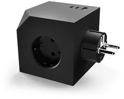 Pentahouse PowerCube - 3 Stopcontacten Verdeelstekker - 1 USB Poort - 2 USB-C Poorten - 20W Snellader Stekkerdoos - Zwart