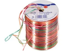 C.E. Pattberg Präsent - Rayon Raffia biologisch afbreekbaar lint roze-groen 50 meter spoel