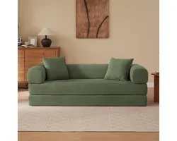 Canapé-lit modulaire sans cadre - transformable en lit et canapé de sol - 1 à 2 personnes - diverses couleurs - aucun montage nécessaire - revêtement velours doux avec rembourrage mousse froide - base antidérapante stable
