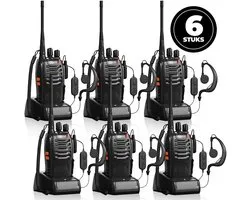 Infinity Goods Talkie-walkie professionnel 6 pièces - Talkie-walkie - Portée 5 km - Lampe de poche LED - PMR 446 Mhz - Noir