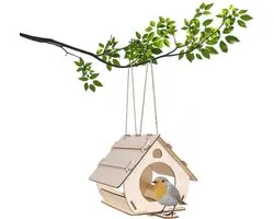 Wooden Bird House Mini Nesting Box Shelter for Your Feathered Friends 16 x 10 x 13 cm (Assembly Required)