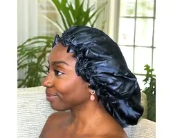 Afabs® XXL Bonnet de douche / Bonnet de Shower pour tresses / dreadlocks / rasta / dreads - Extra large - Zwart
