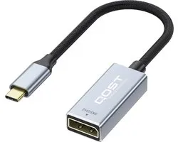 Adaptateur Qost USB C vers Displayport - 8K 120Hz - Type USB C 3.1 vers Displayport - Compatible avec Apple Macbook - Chromebook