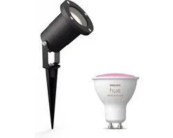 Philips Mygarden Buzzard Applique Murale Extérieure - Incl. Philips Hue White Filament Lampadaire E27 - Applique Murale - Eclairage Jardin LED - Lampe d'Extérieur - Noir