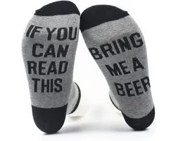 Chaussettes drôles - Apportez-moi de la bière - taille unique - hommes cadeau - chaussettes de maison - cadeaux de Vaderdag - anniversaire - chaussettes de bière - cadeau père - papa