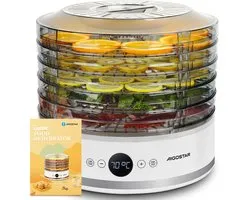 Aigostar Voedseldroger - Droogoven Elektrisch 380W - 5 Laags - 35°C tot 75°C - LCD Display - BPA-vrij - Timer - Dehydrator - Wit