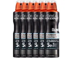 L’Oréal Paris Men Expert Carbon Protect 5in1 Deodorant Spray - Voordeelverpakking 6 x 150 ml