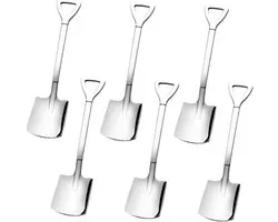 6 stuks roestvrijstalen scheplepels voor huishoudelijk creatief dessert, watermeloenlepel, schattige schep, fruitsoeplepel
