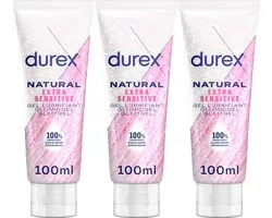 Durex Glijmiddel Natural - Extra Sensitive  - 100% natuurlijk - 100ml x3