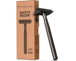 Safety Razor + 20 RVS Scheermesjes – Vrouw & Mannen – Scheren – Veiligheidsscheermes – Double edge blades