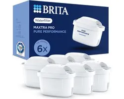 BRITA waterfilterpatroon MAXTRA PRO Pure Performance - 6 stuks - Originele waterfilter voor BRITA waterfilterkannen - filtert onzuiverheden zoals Herbiciden, PFAS, chloor, kalk en metalen