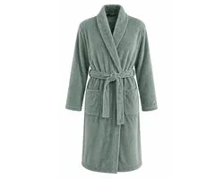 Peignoir unisexe polaire - col châle - vert olive - taille S / M