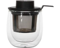 Verre Finum Et Filtre Et Couvercle - 130 ml - Noir