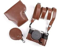 Retro PU Leren Camera Case voor Sony A7C/A7C II - Beschermende Tas met Schouderriem en Opbergruimte, Stijlvol en Functioneel