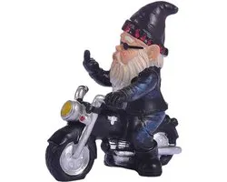 Gnome de Jardin Amusant avec Moteur et Geste Remarquable - Décoration Extérieure Résistante aux Intempéries