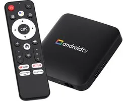 Android TV Box – Boîtier de streaming 4K HDR – Chromecast intégré – Android 14 – Google Assistant – Décodage 8K – Wi-Fi et Bluetooth – Télécommande et câble HDMI inclus