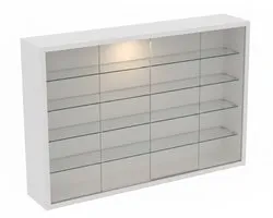 VDD Home – Vitrinekast – Vitrinekast met glas – Vitrinekast met led verlichting – Vitrinekastje - 75 x 14 x 55 cm - Wit