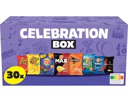 Lay's Celebration Box Mix - Paprika, Naturel & Nacho Cheese - Doos 801,5 gram bevat 30 uitdeelzakjes