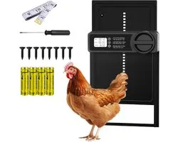 ClovaPet Kippenluik Automatisch – Automatische Kippendeur – Kippenluik – Timer functie – Kippendeur – Inclusief batterijen - Kippenren - Hokopener