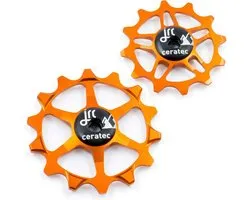 JRC-Components 14/12T Ceramic Jockey Wheels for SRAM Eagle Orange - Keramische derailleurwieltjes