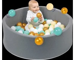 LUDI - Ballenbak met 100 ballen - Ballenbad - Zachte rand - Diameter 90 cm - Babyspeelgoed - Peuterspeelgoed - kleuterspeelgoed - vanaf 6 maand