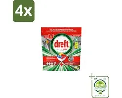 Dreft – Vaatwastabletten – Platinum Plus All-in-One – Original – 30 Tabletten - Voordeelverpakking - 4 stuks - Vaatwastabletten - Anti-dofheid
