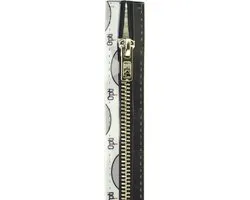 Opti Zipper, M60, Zwart, Divisible avec dents en nickel, 55 cm, par pièce.