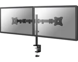 Le support de bureau Neomounts, modèle NM-D135DBLACK, est un montage inclinable, pivotant et rotatif, pour 2 écrans plats jusqu'à 27" (69 cm).
