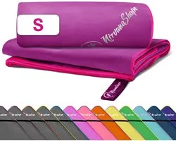 NirvanaShape - microvezel handdoek - lichtgewicht compacte reishanddoek - sneldrogend en absorberend - 60 x 40 cm - Roze / Roze Rand