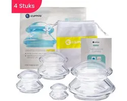 iCupping Cellulite Massage Cups - 4 Verschillende Maten - Cupping Tegen Cellulite - Stevig - Transparant - Voedingskwaliteit Silicone