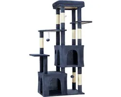 Triumpunpre - Kattenboom 155 cm Voor Grote Katten & Maine Coon - Meerlaagse Kattentoren met 7 Sisal Krabpalen, 2 Kattenholen en Groot Platform - Blauw