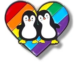 Regenboog Pin – Pinguïns in Regenboog Hart – Pride Speldje – LGBT Accessoire