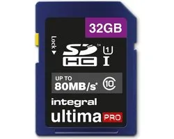 Integral 32GB ULTIMAPRO SDHC/XC 80MB CLASS 10 UHS-I U1 mémoire flash 32 Go SD