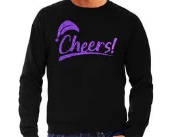 Bellatio Decorations Mauvais pull/pull de Noël pour hommes - bravo ! - noir - violet pailleté - Fête de Noël L