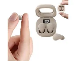 carmdering - Mini In Ear Kopfhörer - Draadloze Slaap Oordopjes - Bluetooth Headset - Fysieke Ruisonderdrukking - Zacht Siliconen - Ultra Lichtgewicht Design - Comfortabel Voor Zijslapers -Wit- 1 Set