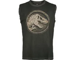 Jurassic Park Jurassic World - Cracked Earth Logo Heren Tanktop - grijs - M