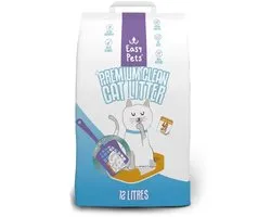 12 litres Easypets litière pour chat en bentonite blanche propre de qualité supérieure